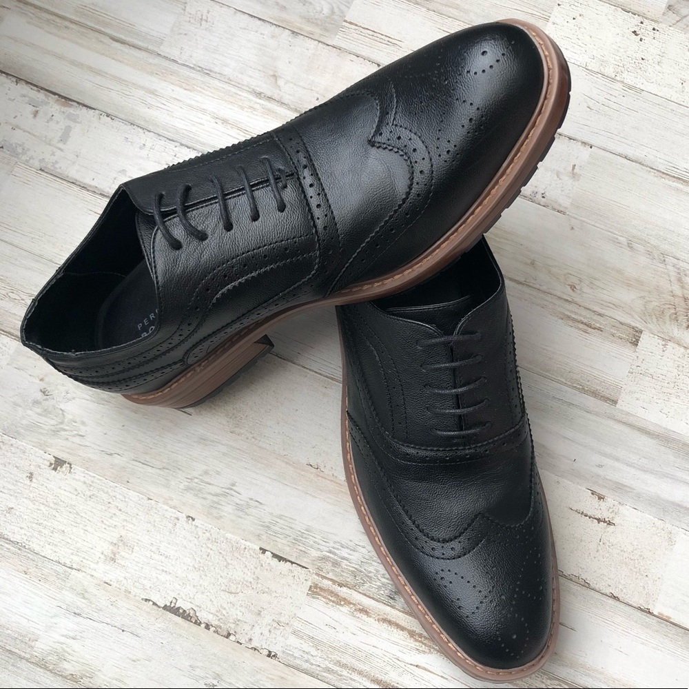 Perry Ellis Portfolio Oxford Wing Tip Casual Dress Shoes